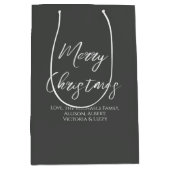 メリークリスマスシンプルのミニマリストのスクリプモダント ミディアムペーパーバッグ (正面)