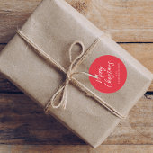 メリークリスマスシンプルのミニマリストスクリプトのスノーフレーク ラウンドシール