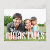 メリークリスマスシンプルのミニマリスト2枚フォトベーシック シーズンポストカード (正面)