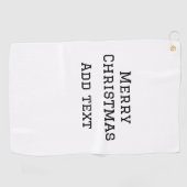 メリークリスマスシンプルのミニマル文字の追加 ゴルフタオル (横)