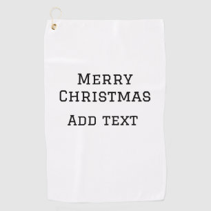 メリークリスマスシンプルのミニマル文字の追加 ゴルフタオル
