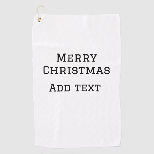 メリークリスマスシンプルのミニマル文字の追加 ゴルフタオル (正面)