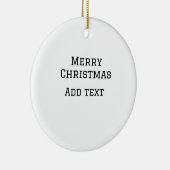 メリークリスマスシンプルのミニマル文字の追加 セラミックオーナメント (右)