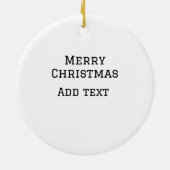 メリークリスマスシンプルのミニマル文字の追加 セラミックオーナメント (裏面)