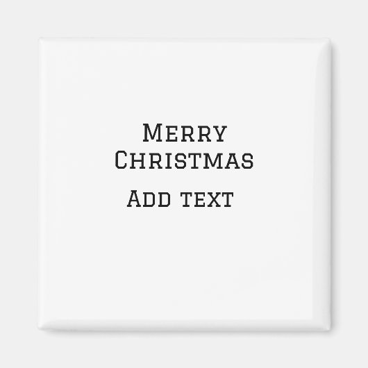 メリークリスマスシンプルのミニマル文字の追加 マグネット (正面)