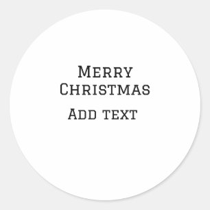 メリークリスマスシンプルのミニマル文字の追加 ラウンドシール