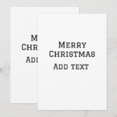 メリークリスマスシンプルのミニマル文字の追加 招待状 (正面/裏面)