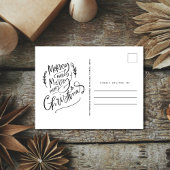 メリークリスマスシンプルのモダンフォトホリデー シーズンポストカード