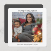 メリークリスマスシンプルのモダン写真カード シーズンカード (正面/裏面)
