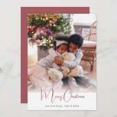 メリークリスマスシンプルのモダン写真カード シーズンカード (正面/裏面)