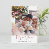 メリークリスマスシンプルのモダン写真カード シーズンカード (スタンド正面)