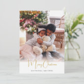 メリークリスマスシンプルのモダン写真カード シーズンカード (スタンド正面)