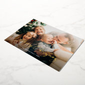 メリークリスマスシンプルの家族の写真 箔シーズンカード (回転した状態)