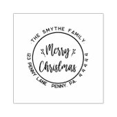メリークリスマスシンプルの家族の名前 ラバースタンプ (インプリント)