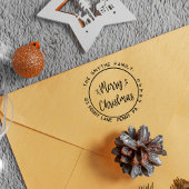 メリークリスマスシンプルの家族の名前 ラバースタンプ