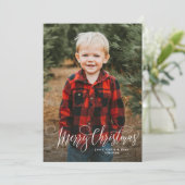 メリークリスマスシンプルの脚本の赤い写真 シーズンカード (スタンド正面)