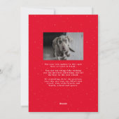 メリークリスマスシンプルの脚本の赤い写真 シーズンカード (裏面)