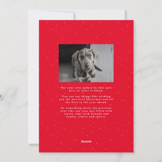 メリークリスマスシンプルの脚本の赤い写真 シーズンカード (裏面)