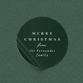 メリークリスマスシンプルエレガントの暗緑色の休日 ラウンドシール