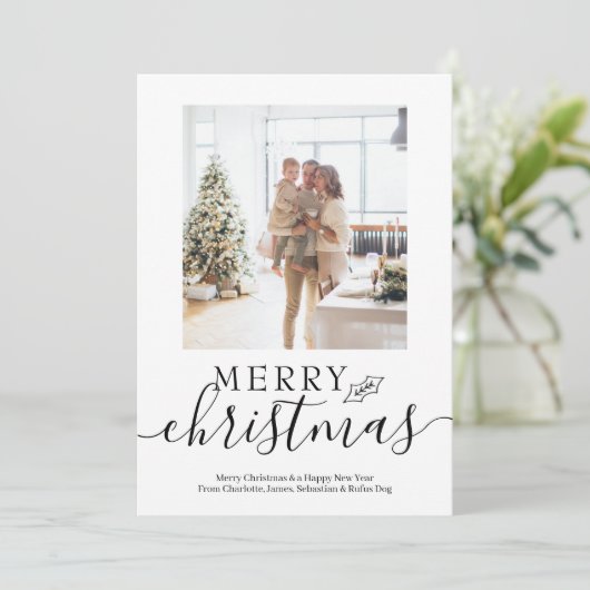 メリークリスマスシンプルエレガントパーソナライズされた シーズンカード (スタンド正面)