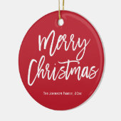 メリークリスマスシンプルオーナメントレッドツリー セラミックオーナメント (左)