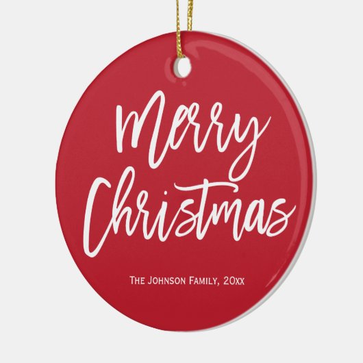 メリークリスマスシンプルオーナメントレッドツリー セラミックオーナメント (左)