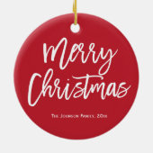 メリークリスマスシンプルオーナメントレッドツリー セラミックオーナメント (裏面)