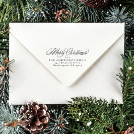 メリークリスマスシンプルクラシックの休日の住所 セルフインキングスタンプ