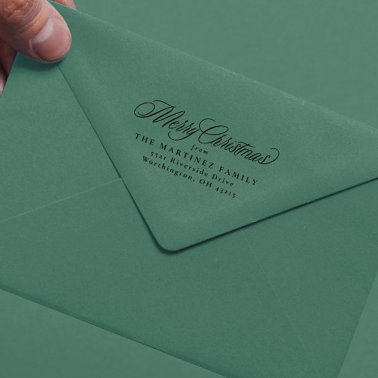 メリークリスマスシンプルクラシックの休日の住所 セルフインキングスタンプ