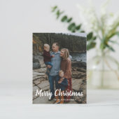 メリークリスマスシンプルクラシック家族の写真 シーズンポストカード (スタンド正面)