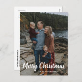 メリークリスマスシンプルクラシック家族の写真 シーズンポストカード (正面/裏面)