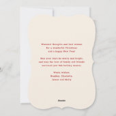 メリークリスマスシンプルコケモダンットボウ写真 シーズンカード (裏面)