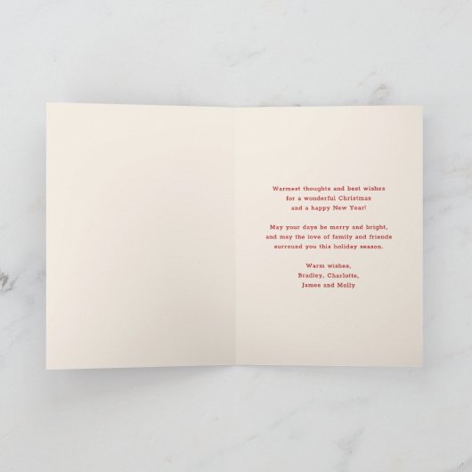 メリークリスマスシンプルコケモダンットボウ写真 シーズンカード (内部)