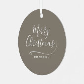 メリークリスマスシンプルスクリプト メタルオーナメント (正面左)