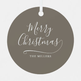 メリークリスマスシンプルスクリプト メタルオーナメント