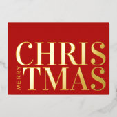 メリークリスマスシンプルタイポグラフィモダン事業 箔シーズンカード (正面)