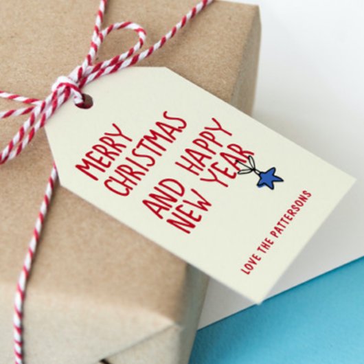 メリークリスマスシンプルタイポグラフィ ギフトタグ