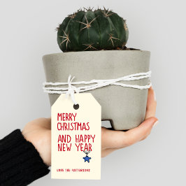 メリークリスマスシンプルタイポグラフィ ギフトタグ