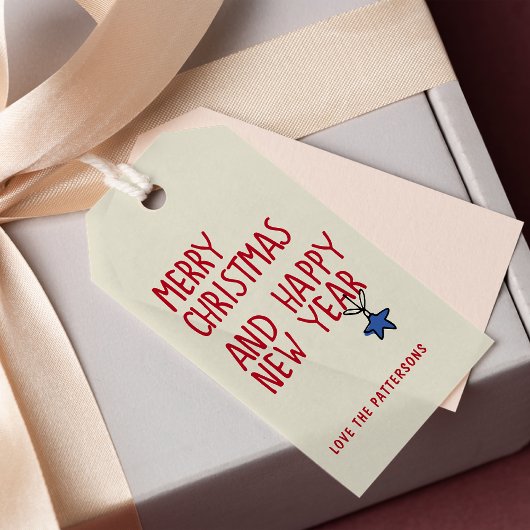メリークリスマスシンプルタイポグラフィ ギフトタグ