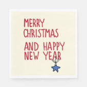 メリークリスマスシンプルタイポグラフィ スタンダードランチョンナプキン (正面)