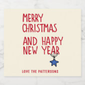 メリークリスマスシンプルタイポグラフィ ビールラベル (シングルラベル)