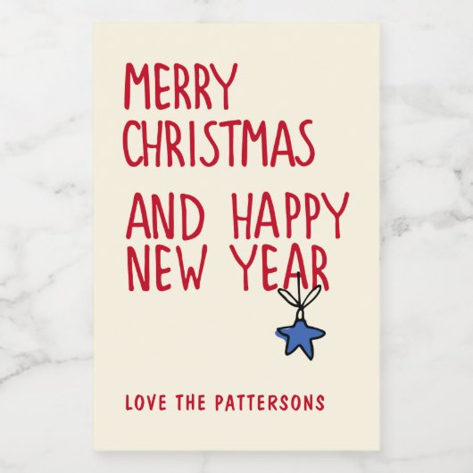 メリークリスマスシンプルタイポグラフィ フードラベル (シングルラベル)