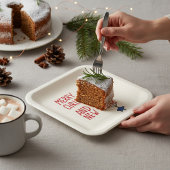 メリークリスマスシンプルタイポグラフィ ペーパープレート