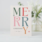 メリークリスマスシンプルタイポグラフィ&モダンカスタム カード (スタンド正面)
