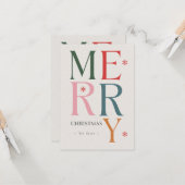 メリークリスマスシンプルタイポグラフィ&モダンカスタム カード (正面/裏面インサイチュ)