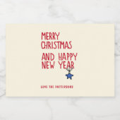 メリークリスマスシンプルタイポグラフィ リキュールボトルラベル (シングルラベル)