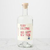 メリークリスマスシンプルタイポグラフィ リキュールボトルラベル (正面)