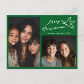 メリークリスマスシンプルドーブカスタム2 PHOTO Holiday ポストカード (正面)