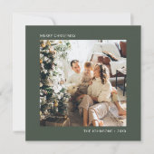 メリークリスマスシンプルフォトグリーン シーズンカード (正面)