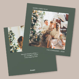 メリークリスマスシンプルフォトグリーン シーズンカード